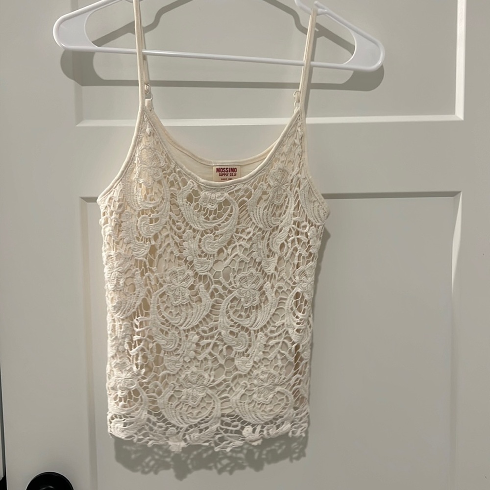 Cream lace tank